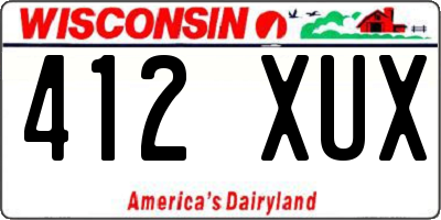 WI license plate 412XUX
