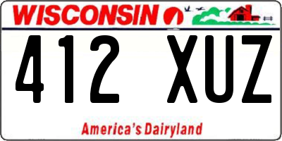 WI license plate 412XUZ