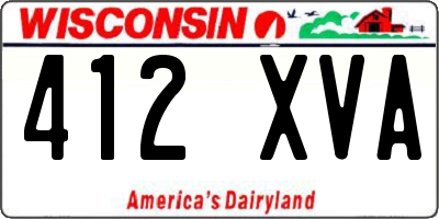 WI license plate 412XVA