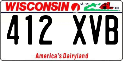 WI license plate 412XVB