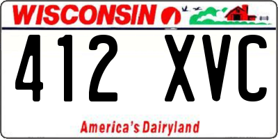 WI license plate 412XVC