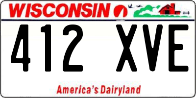 WI license plate 412XVE