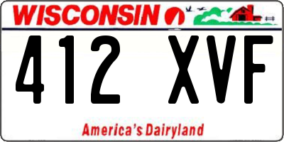 WI license plate 412XVF