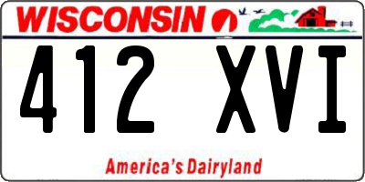 WI license plate 412XVI