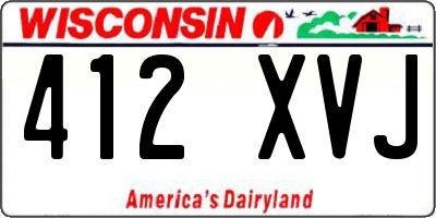 WI license plate 412XVJ