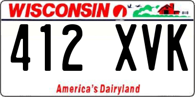 WI license plate 412XVK