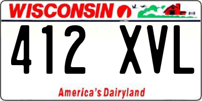 WI license plate 412XVL