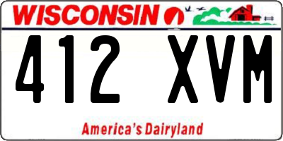 WI license plate 412XVM