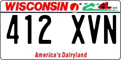 WI license plate 412XVN
