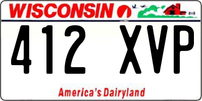 WI license plate 412XVP