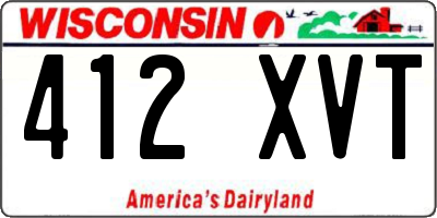 WI license plate 412XVT