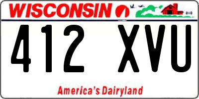 WI license plate 412XVU