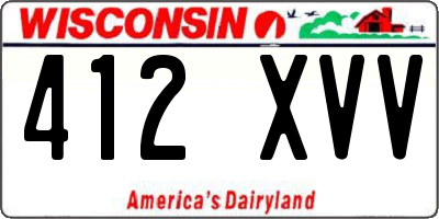 WI license plate 412XVV