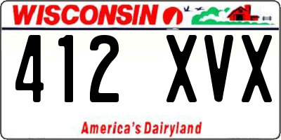 WI license plate 412XVX