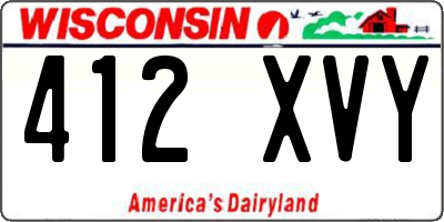 WI license plate 412XVY
