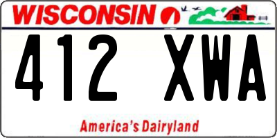 WI license plate 412XWA