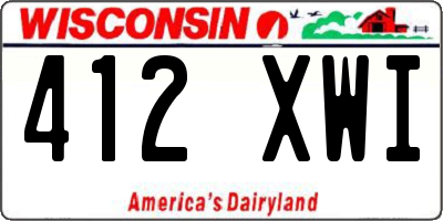 WI license plate 412XWI