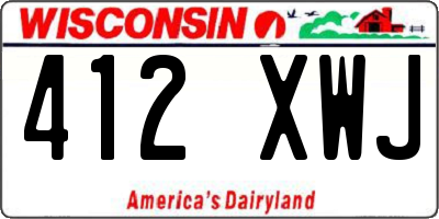 WI license plate 412XWJ