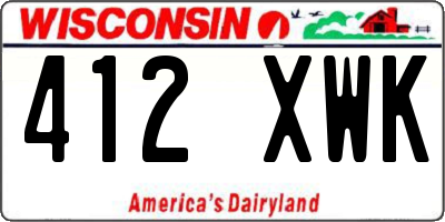 WI license plate 412XWK