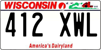 WI license plate 412XWL