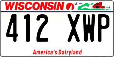 WI license plate 412XWP