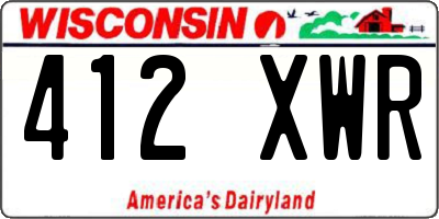 WI license plate 412XWR