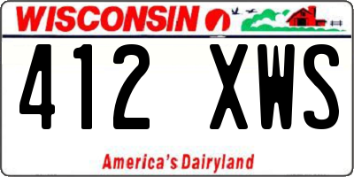 WI license plate 412XWS