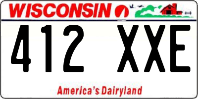 WI license plate 412XXE