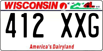 WI license plate 412XXG