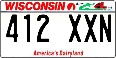 WI license plate 412XXN