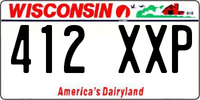WI license plate 412XXP