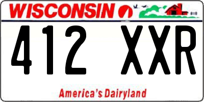 WI license plate 412XXR