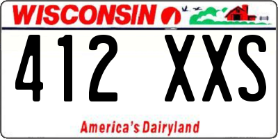 WI license plate 412XXS