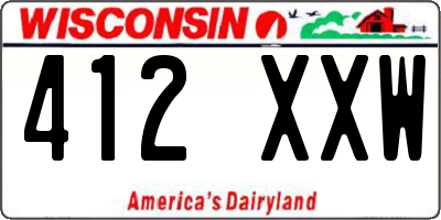 WI license plate 412XXW