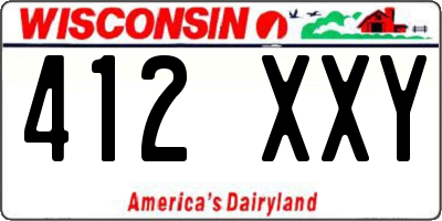 WI license plate 412XXY