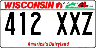 WI license plate 412XXZ