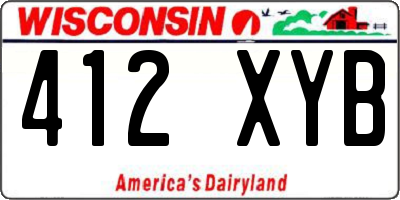 WI license plate 412XYB