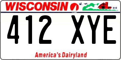 WI license plate 412XYE