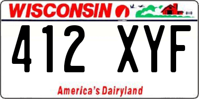 WI license plate 412XYF