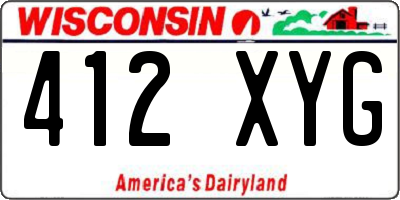 WI license plate 412XYG