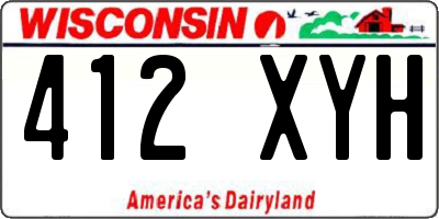 WI license plate 412XYH