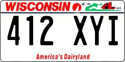 WI license plate 412XYI