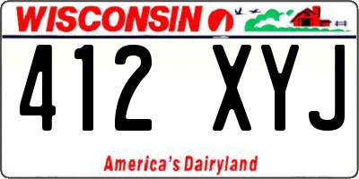 WI license plate 412XYJ