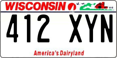 WI license plate 412XYN