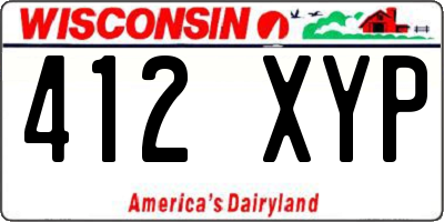 WI license plate 412XYP