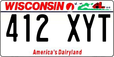 WI license plate 412XYT