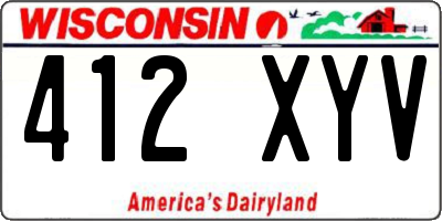 WI license plate 412XYV