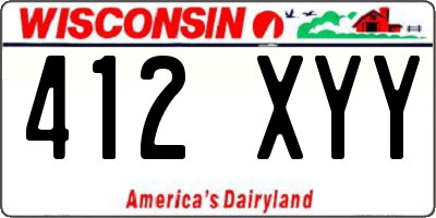 WI license plate 412XYY