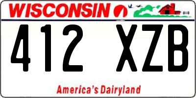 WI license plate 412XZB