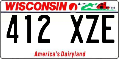 WI license plate 412XZE